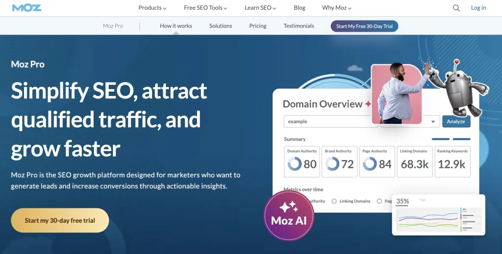 Screenshot of Moz Pro SEO Tool